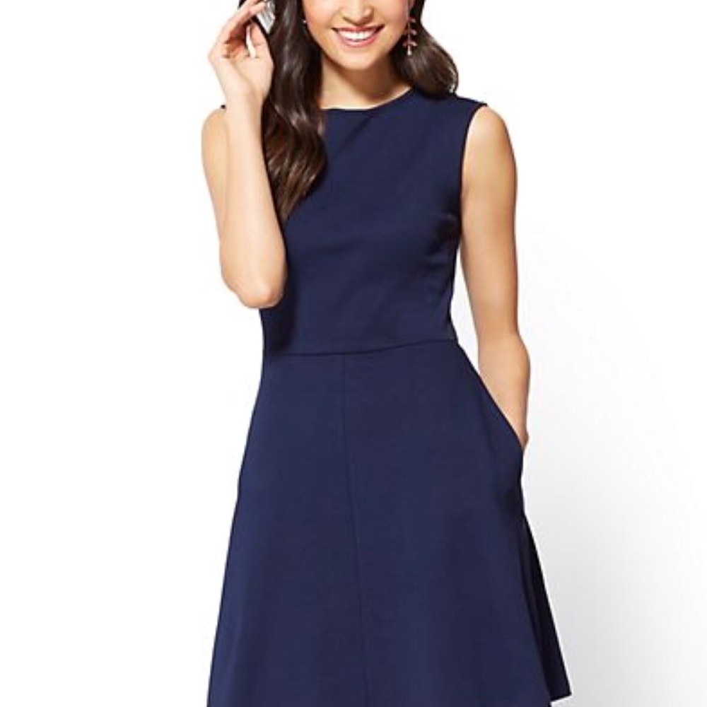New Dress under $25 NY&C Cotton Bateau-Neck Fit